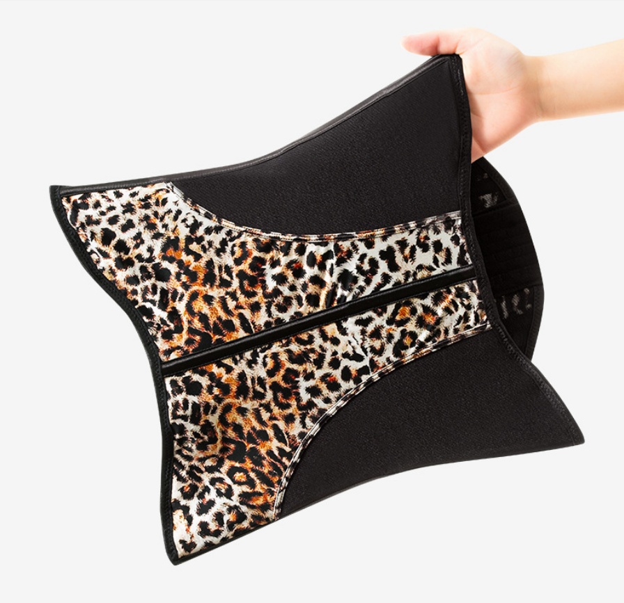Leopard Print Waist Trainer Corset For Women - Hook-and-Eye Closure Body Shaper
